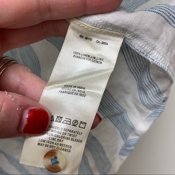 NWT Maeve Edinboro Sleeveless Linen Buttondown Top - Picture 7 of 13